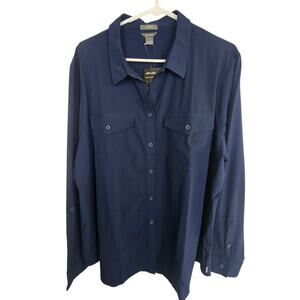 Eddie Bauer Womens Departure Shirt Sz XXL Gorpcore Wicking Hiking UPF 50 Stretch